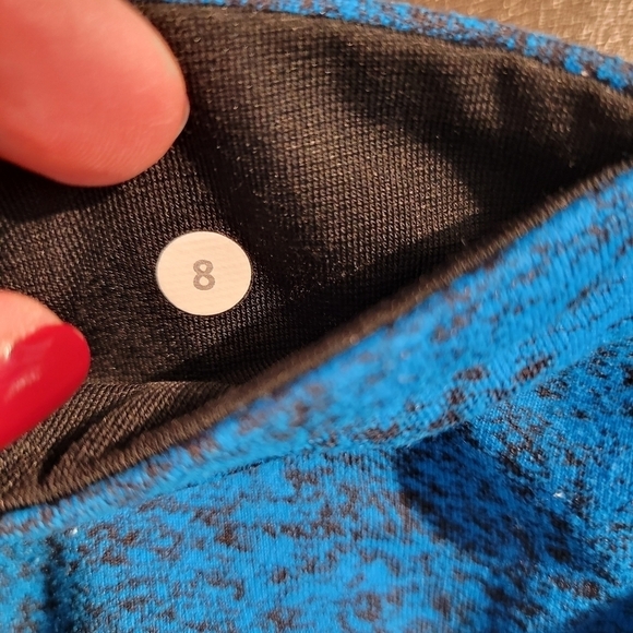 Lululemon Luon Spray Jacquard Shocking Blue Black High Times Pant W5AAKS - Picture 6 of 7